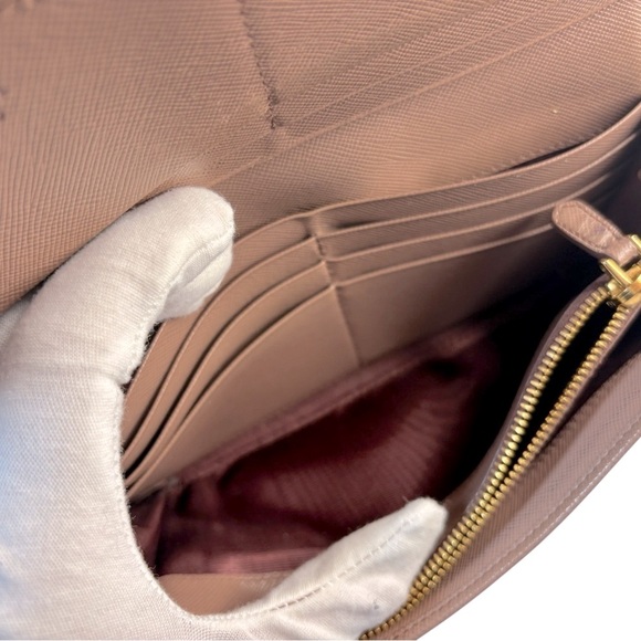 Prada Saffiano Leather Continental Wallet – Mauve - Picture 15 of 15